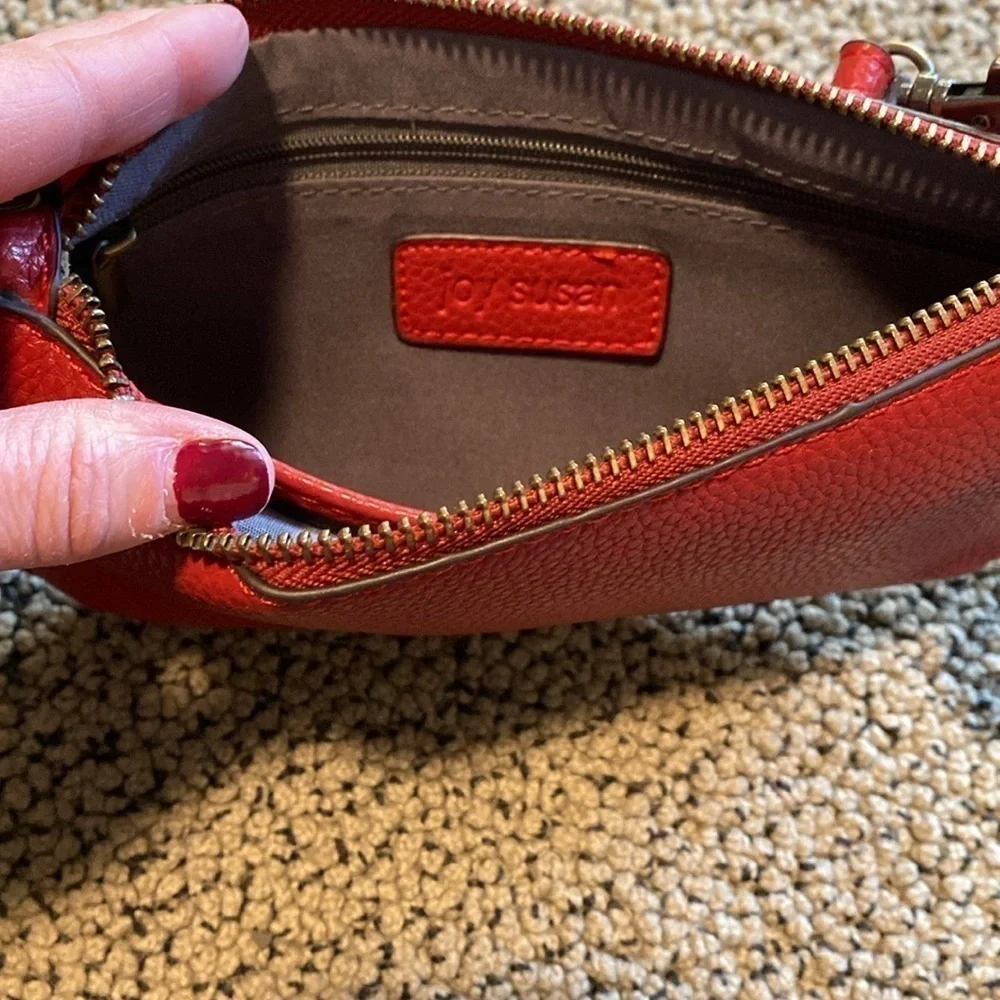 Joy Susan Maroon Clutch/Wristlet Bag in Like New Condition
